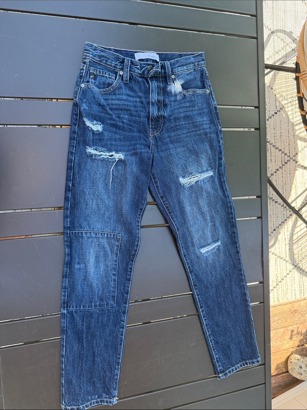 KanCan Estillo KC8726D Distressed Dark Blue woman’s  Jeans 0/23 like New!!